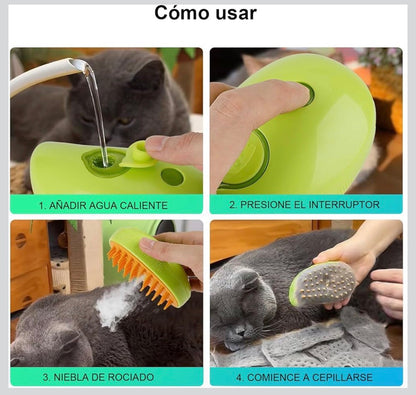VaporPet™ |🐾💨Cepillo para Mascotas 3 en 1 ✨